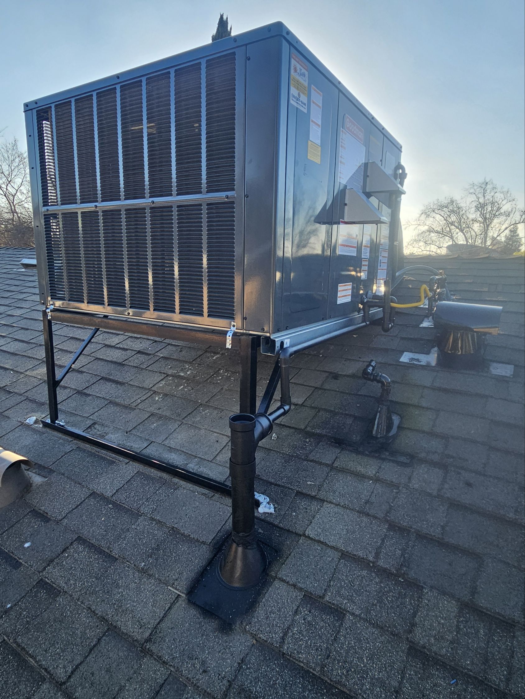 new goodman rooftop ac package unit replacement fresno