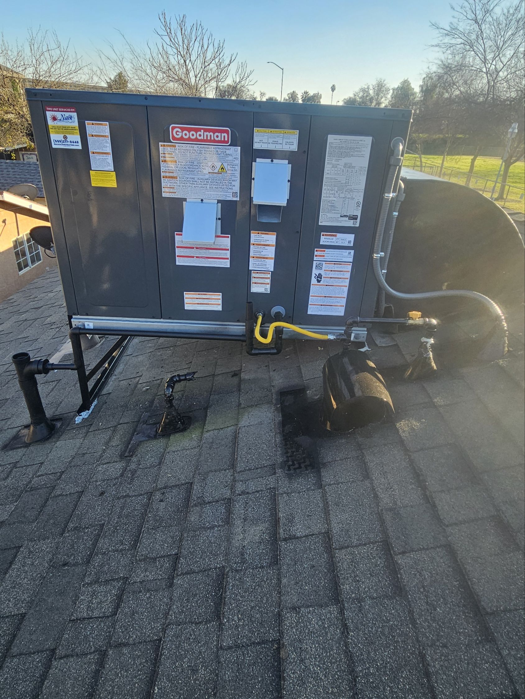 uv protected plenum rooftop ac install fresno